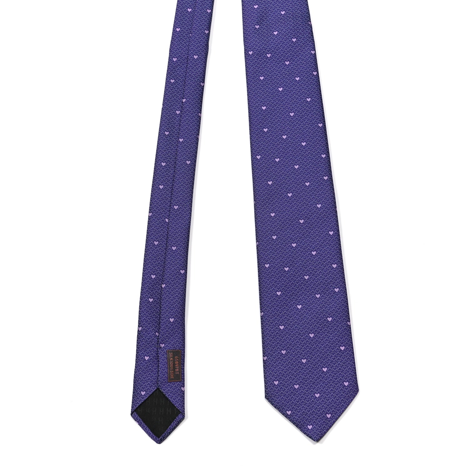 Hermes Printed Silk Mens Darling Neck Tie Violet Mauve 1 of 6