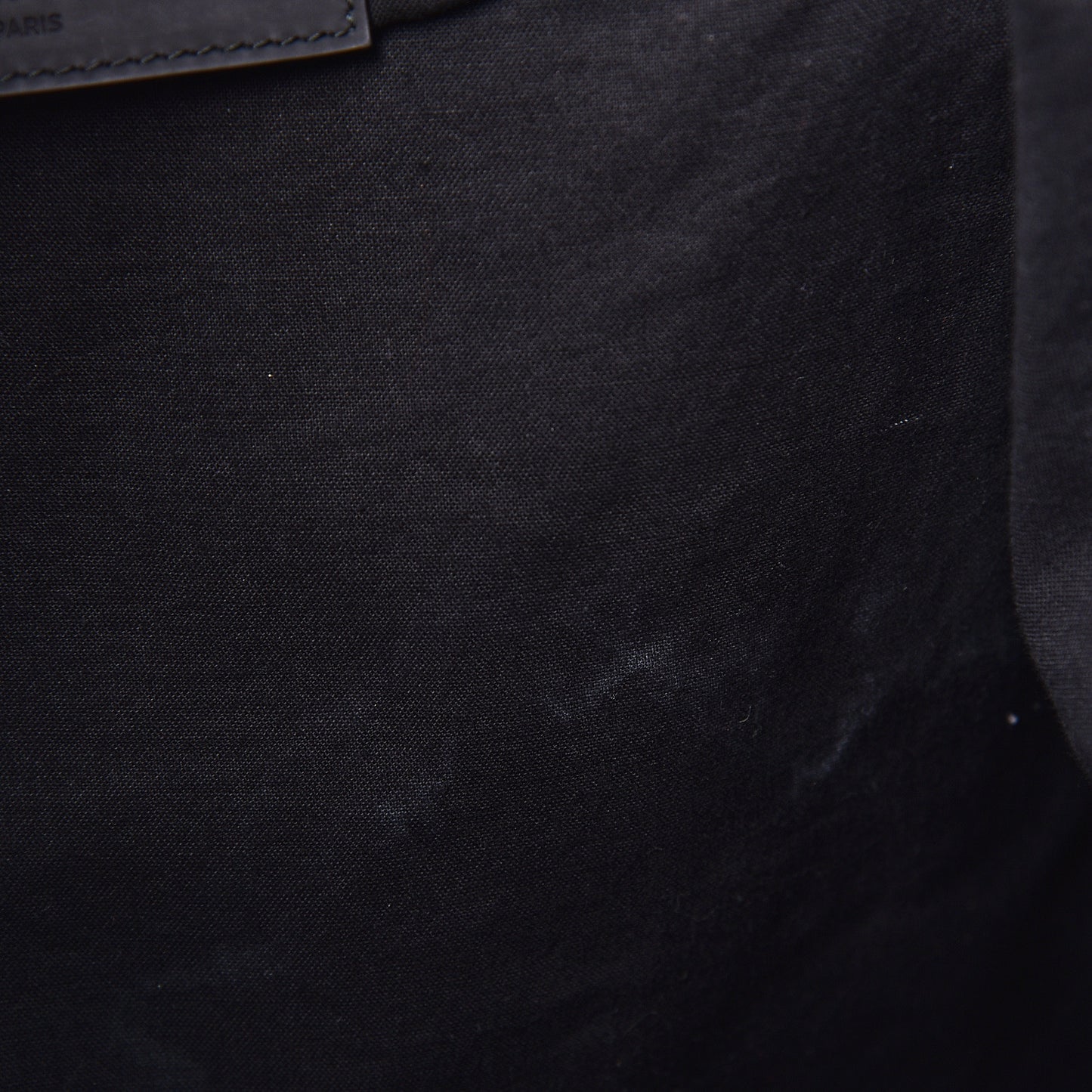 Rubber Calfskin Canvas Navy Tote Black