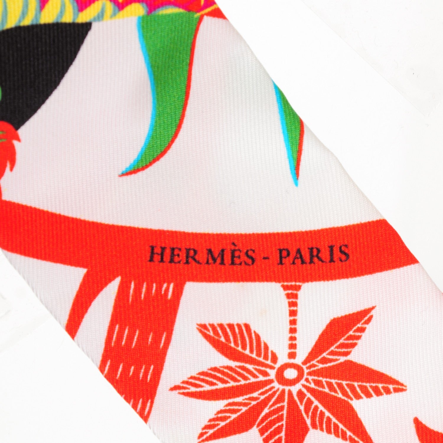 Hermes Silk Mythiques Phoenix Coloriages Twilly Blanc Gris Rouge 5 of 5