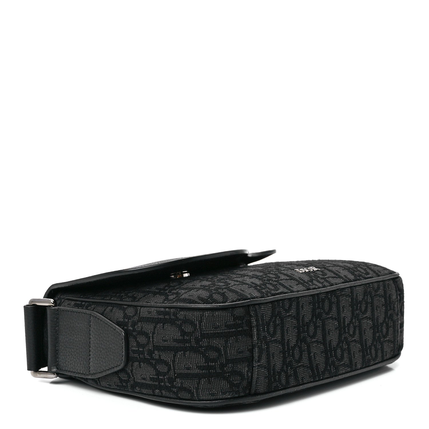 Christian Dior Grained Calfskin Oblique Mini Saddle Messenger Black 4 of 12