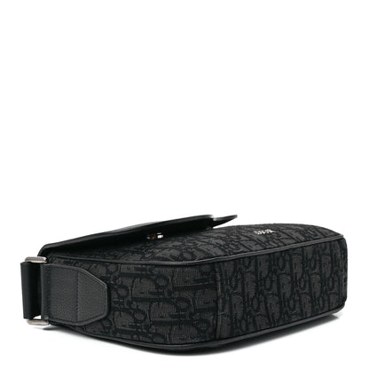 Christian Dior Grained Calfskin Oblique Mini Saddle Messenger Black 4 of 12