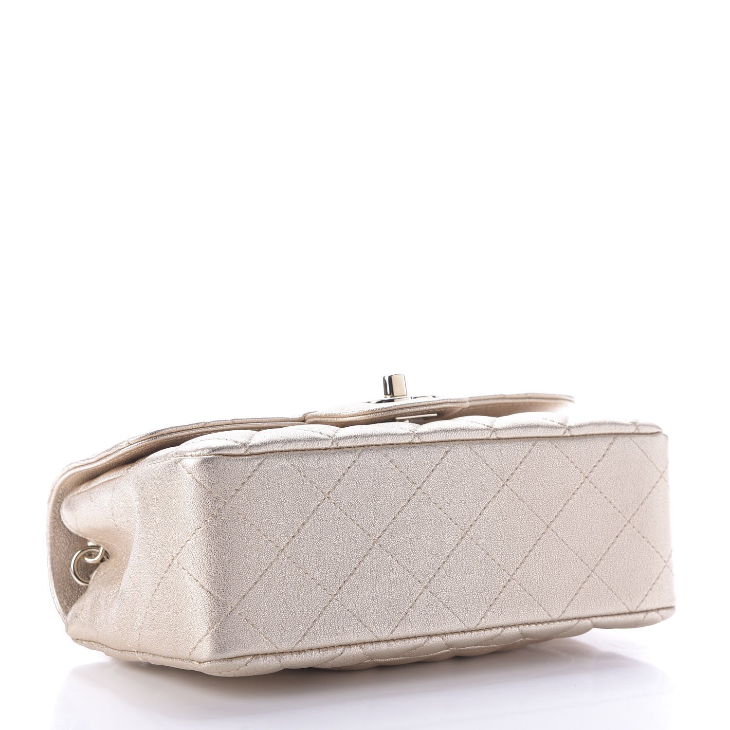 Chanel Metallic Lambskin Quilted Mini Rectangular Flap Gold 4 of 10