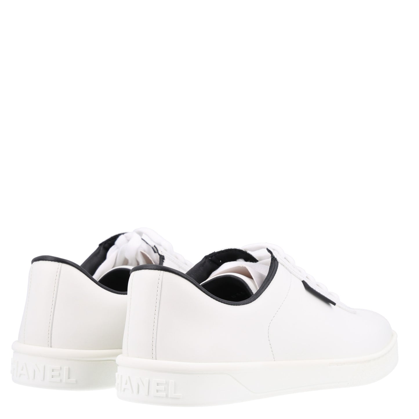 Calfskin CC Womens Sneakers 37.5 White