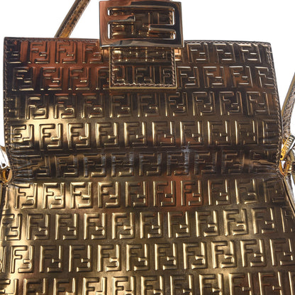 Fendi Vitello Mirror FF Embossed Mini Mama Baguette Oro Ambrato 10 of 11