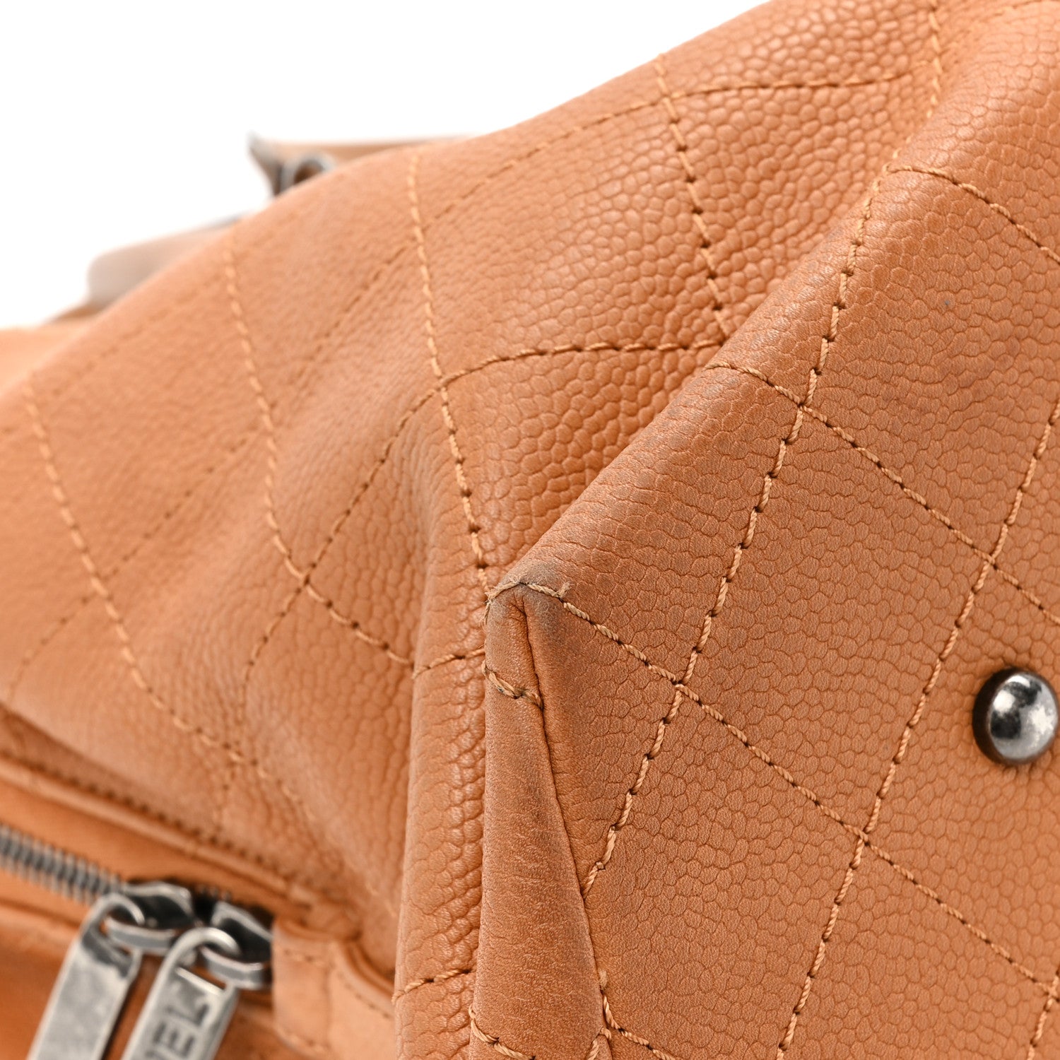Chanel Grained Vegetal Calfskin Stitched Shopping Tote Tan 19 of 23
