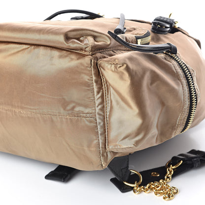 Burberry Metallic Satin Nylon Medium Rucksack Backpack Gold 10 of 10
