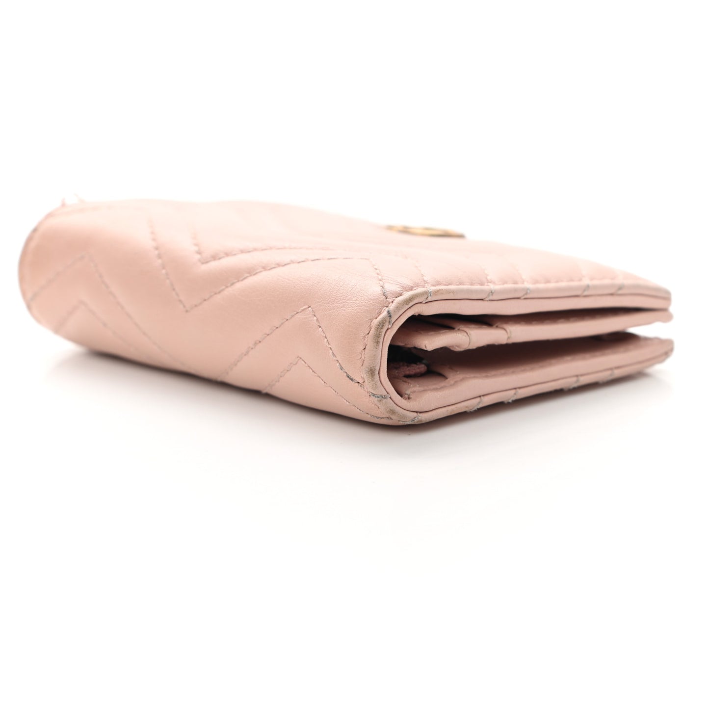Calfskin Matelasse GG Marmont Card Case Wallet Perfect Pink