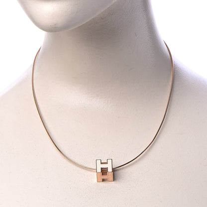 Hermes Rose Gold Lacquered Cage d'H Necklace White 2 of 7