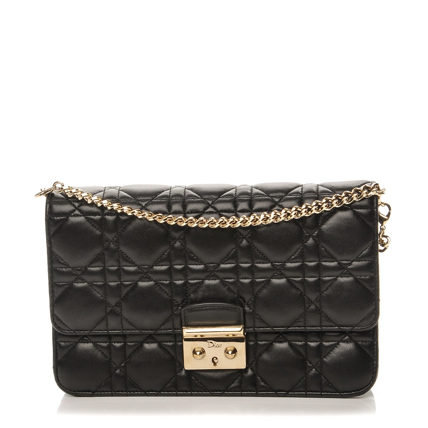 Christian Dior Lambskin Cannage Miss Dior Promenade Pouch Black 1 of 8