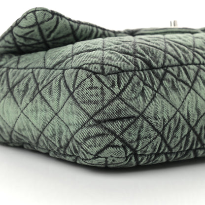 Chanel Denim Quilted Denimpression Flap Green Black 9 of 10