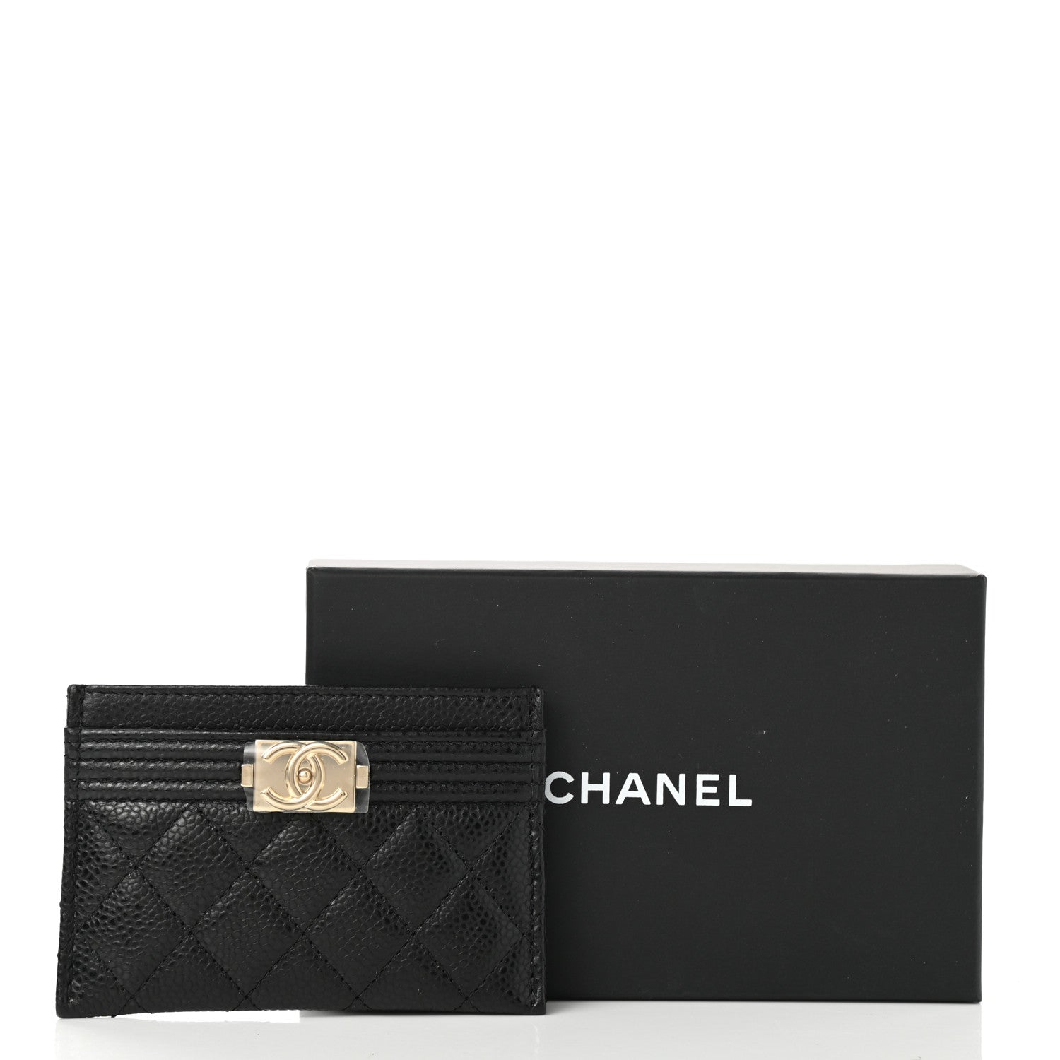 Chanel Caviar Quilted Boy Card Holder Black 9 of 9