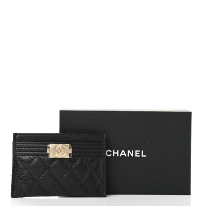 Chanel Caviar Quilted Boy Card Holder Black 9 of 9