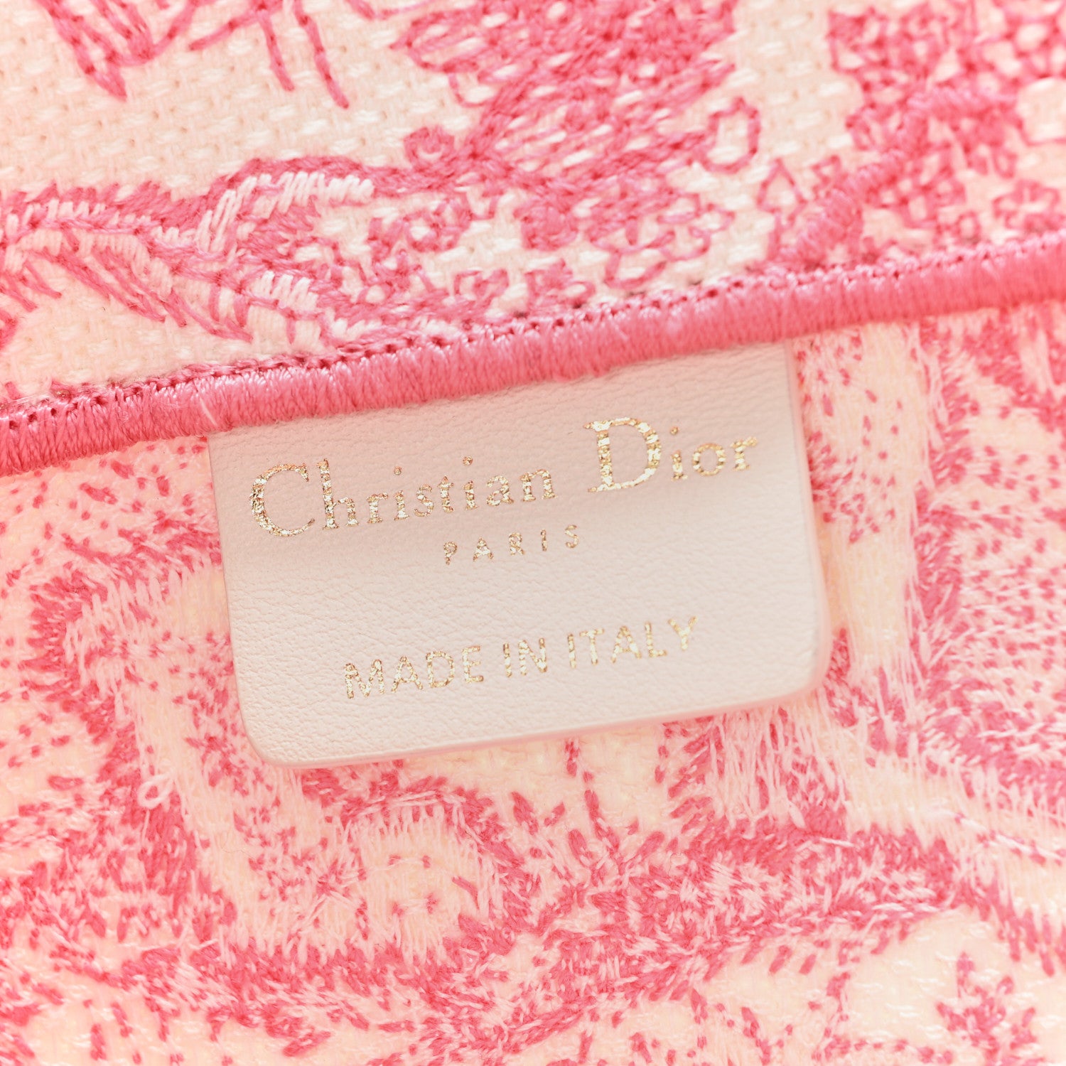 Christian Dior Canvas Embroidered Medium Dioriviera Toile De Jouy Book Tote Peony Pink 6 of 12