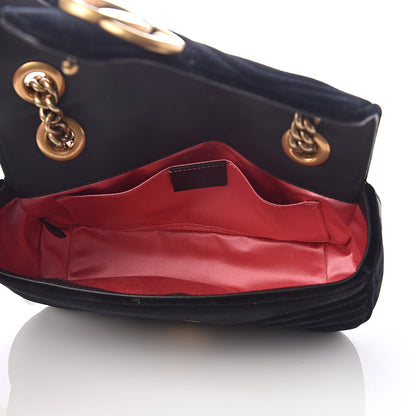 Gucci Velvet Matelasse Mini GG Marmont Shoulder Bag Black 5 of 10