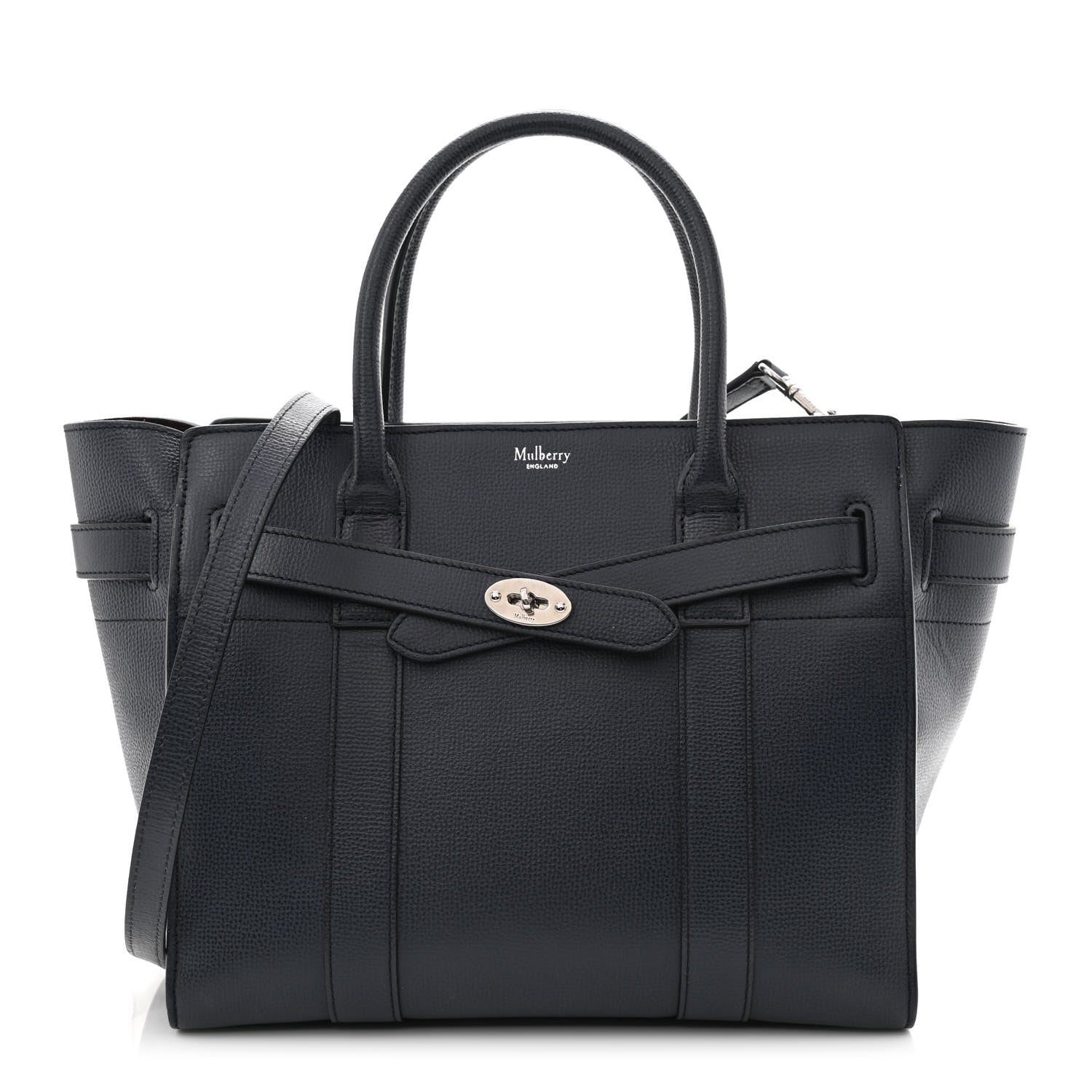 Mulberry Small Classic Grain Small Zipped Bayswater Pale Navy 1 of 13