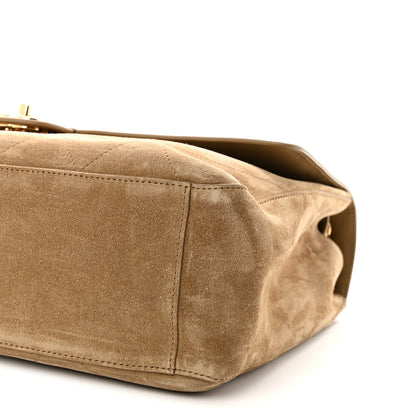 Chanel Suede Calfskin Souplissimo Maxi Flap Dark Beige 10 of 10