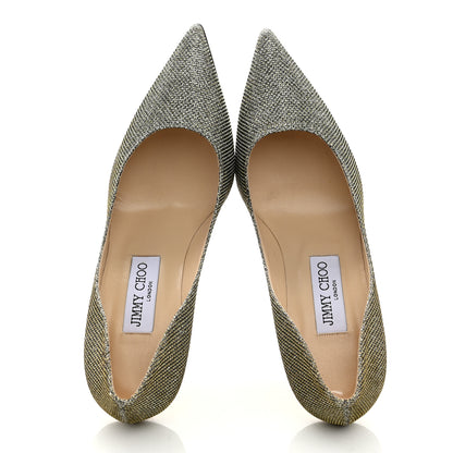 Jimmy Choo Lame Glitter Pointy Toe Romy 100 Pumps 36.5 Light Bronze 6 of 10