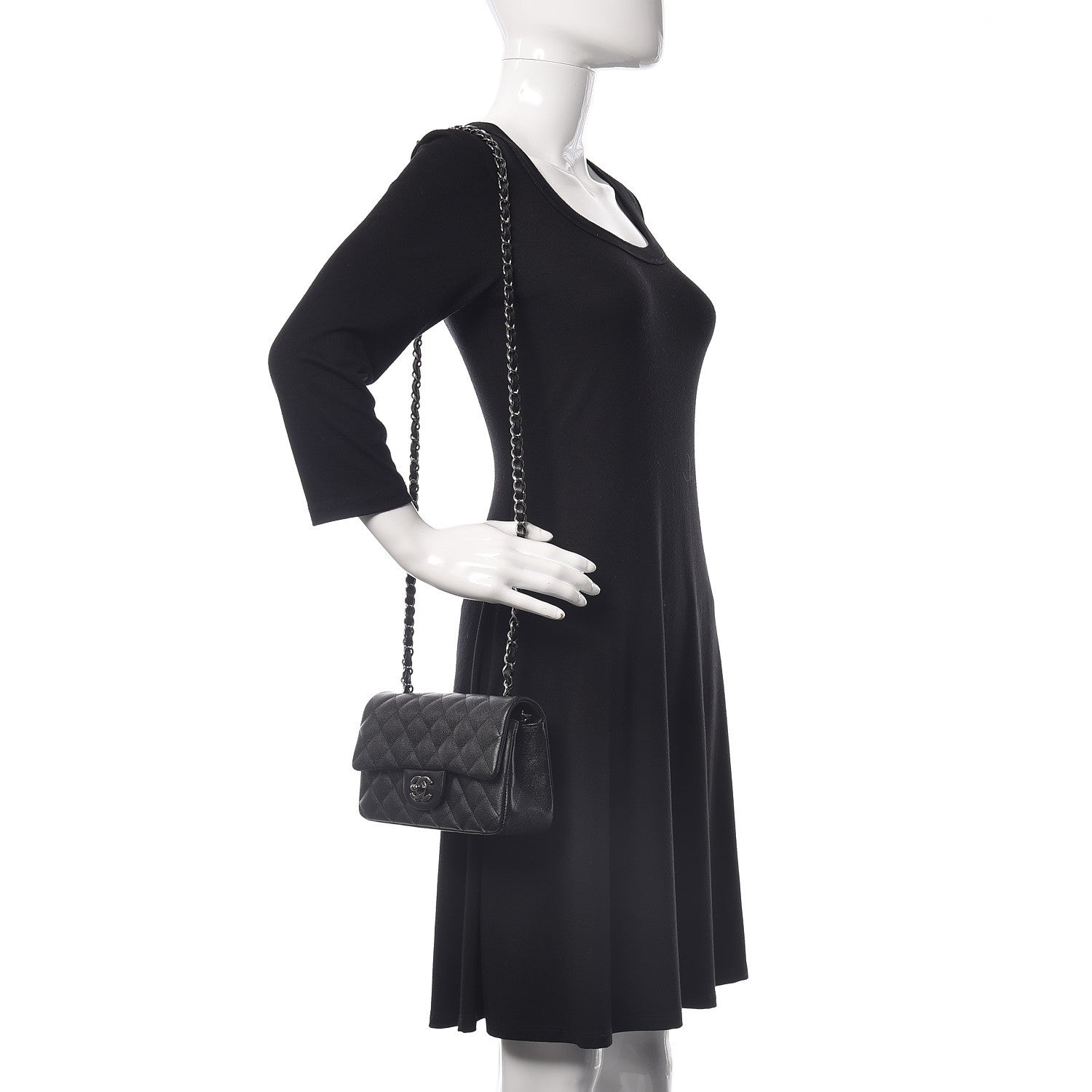 Chanel Iridescent Caviar Quilted Mini Rectangular Flap Black 2 of 10