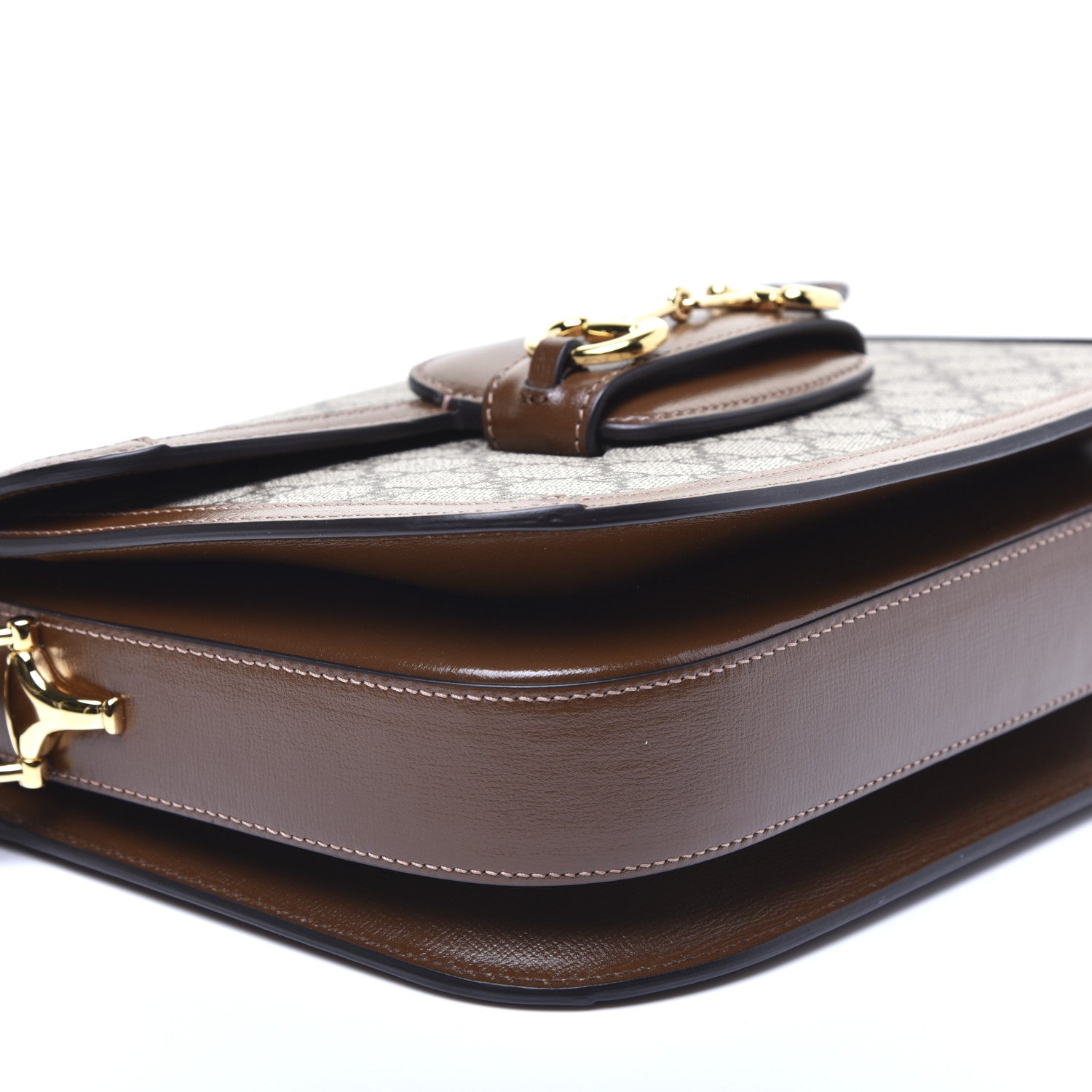 Gucci GG Supreme Monogram Horsebit 1955 Shoulder Bag Beige Brown Sugar 6 of 15