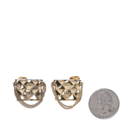 Chanel CC Flap Bag Clip On Earrings Gold 2 of 4