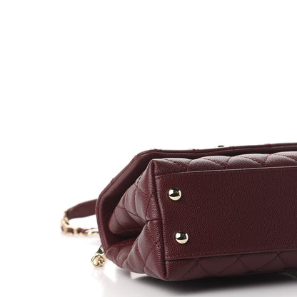 Chanel Caviar Quilted Extra Mini Coco Handle Flap Burgundy 8 of 10