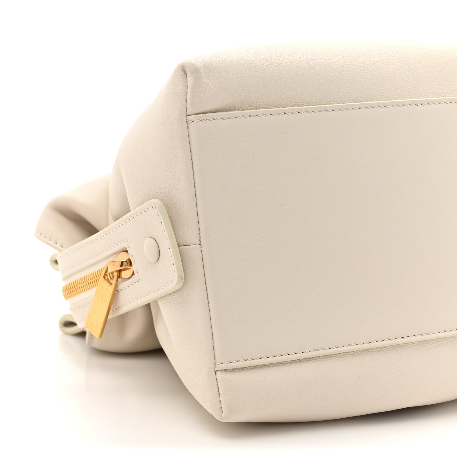 Off-White Calfskin Zip Tie Clutch White 9 of 12