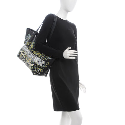 Burberry Coated Canvas Medium Reversible Doodle Tote Black 3 of 8