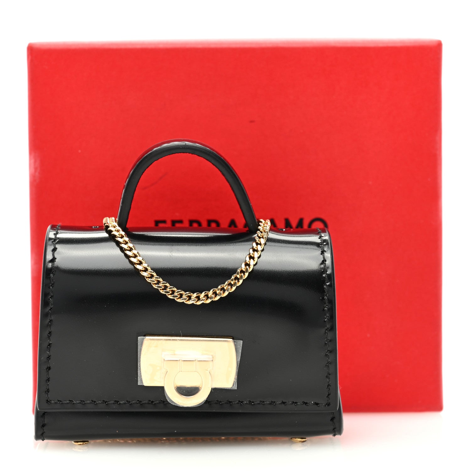 Salvatore Ferragamo Calfskin AirPod Case Black 10 of 10
