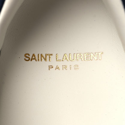 Saint Laurent Calfskin Perforated Suede SL10 Court Classic Low Top Sneakers 40 White 8 of 10