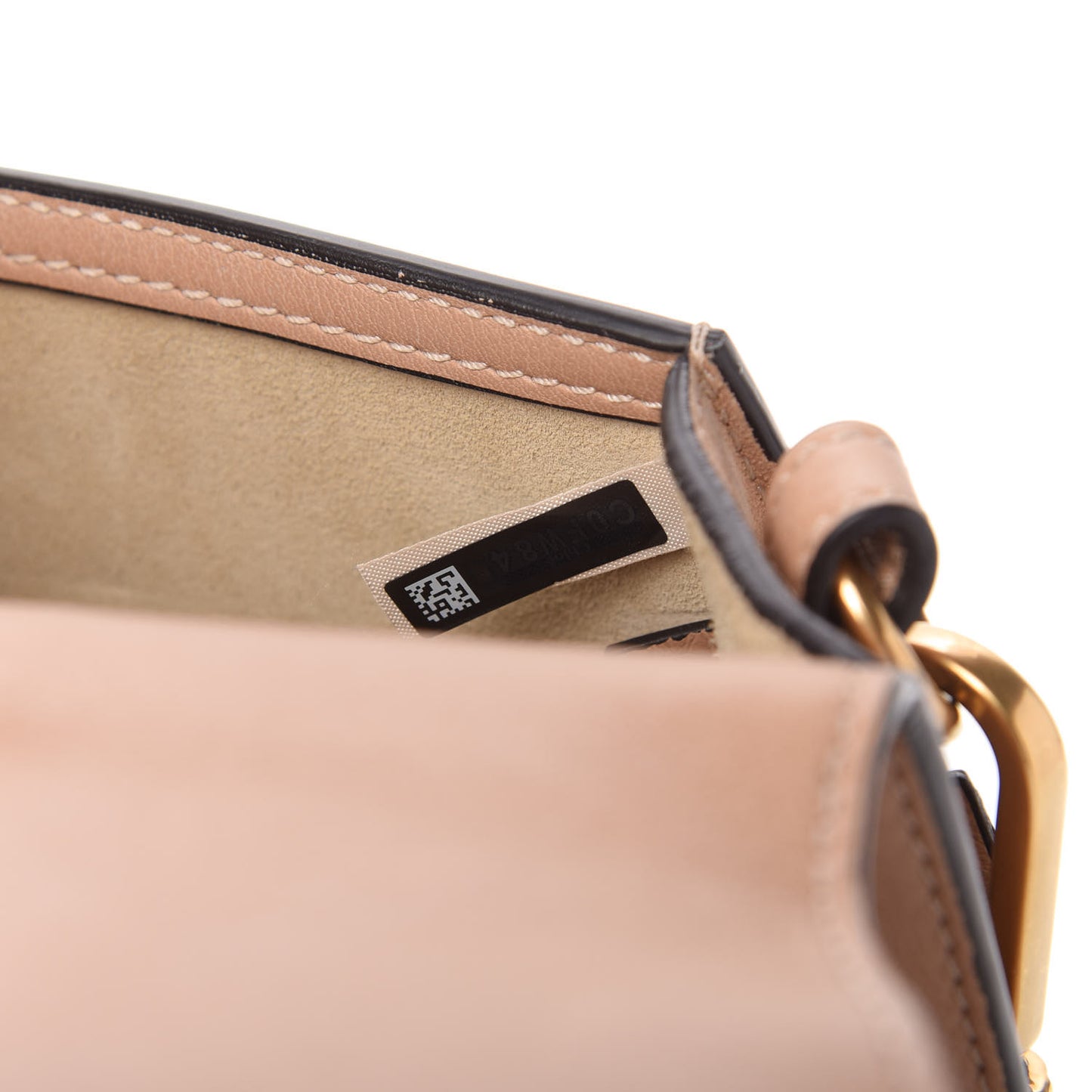 Calfskin Suede Small Nile Bracelet Bag Biscotti Beige