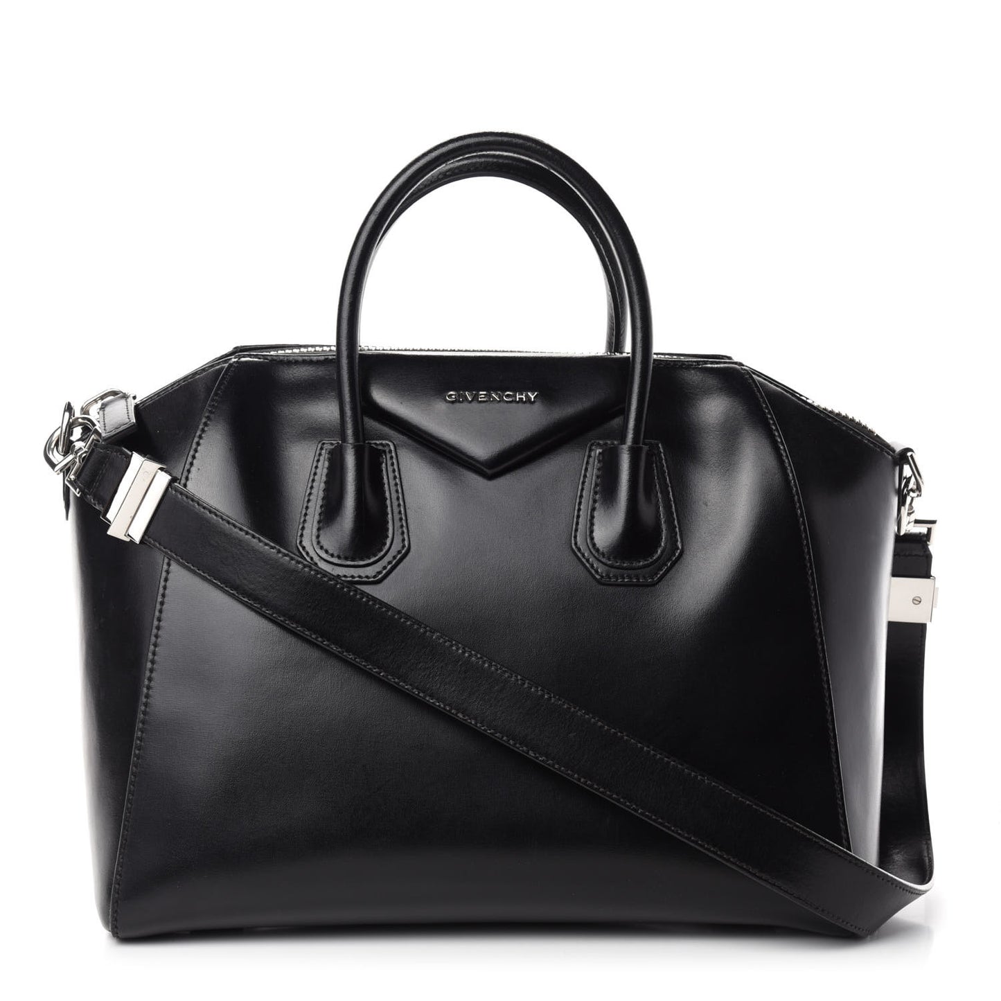 Shiny Lord Calfskin Medium Antigona Black
