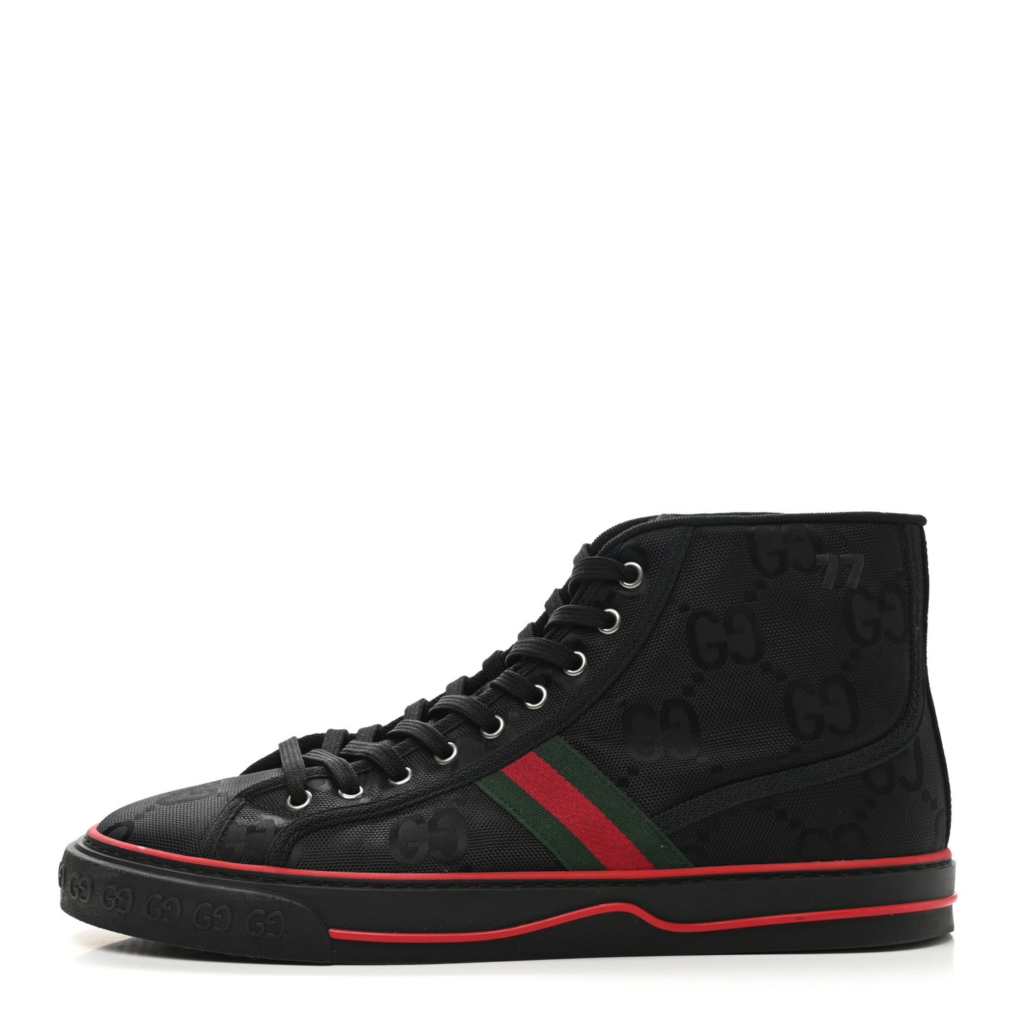 Econyl Nylon Web Monogram Off The Grid Mens 1977 Tennis High Top Sneakers 11.5 Black