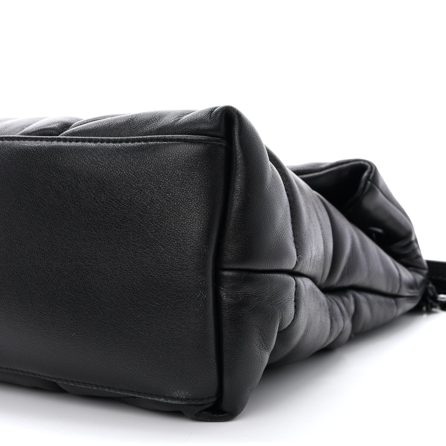 Saint Laurent Lambskin Quilted Monogram Monochrome Medium Loulou Puffer Chain Satchel Black 10 of 10