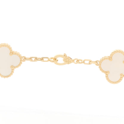 Van Cleef & Arpels 18K Yellow Gold Mother of Pearl 10 Motifs Vintage Alhambra Necklace 4 of 6
