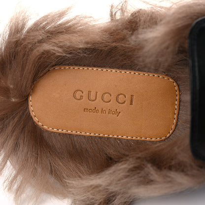 Gucci Calfskin Fur Womens Princetown Slippers 37.5 Black 7 of 14