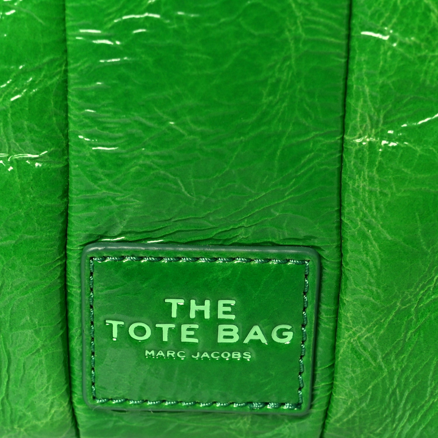 Marc Jacobs Shiny Crinkled Calfskin Mini The Tote Bag Fern Green 8 of 10