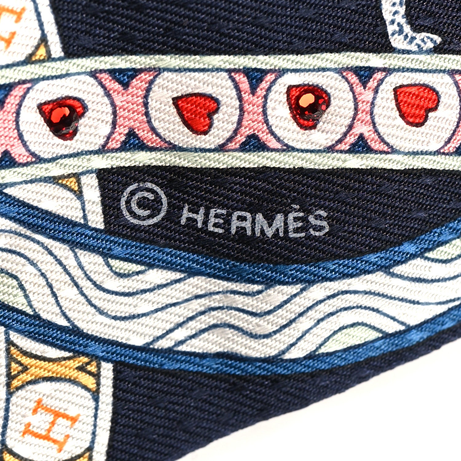 Hermes Silk Dame de Coeur Twilly Black Rouge Or 4 of 4