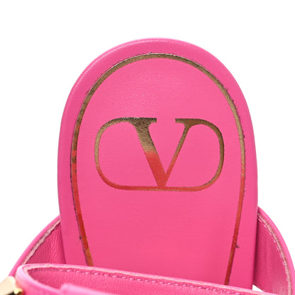 Valentino Garavani Calfskin Roman Stud Ankle Strap 100mm Sandals 40 Feminine Pink 7 of 9