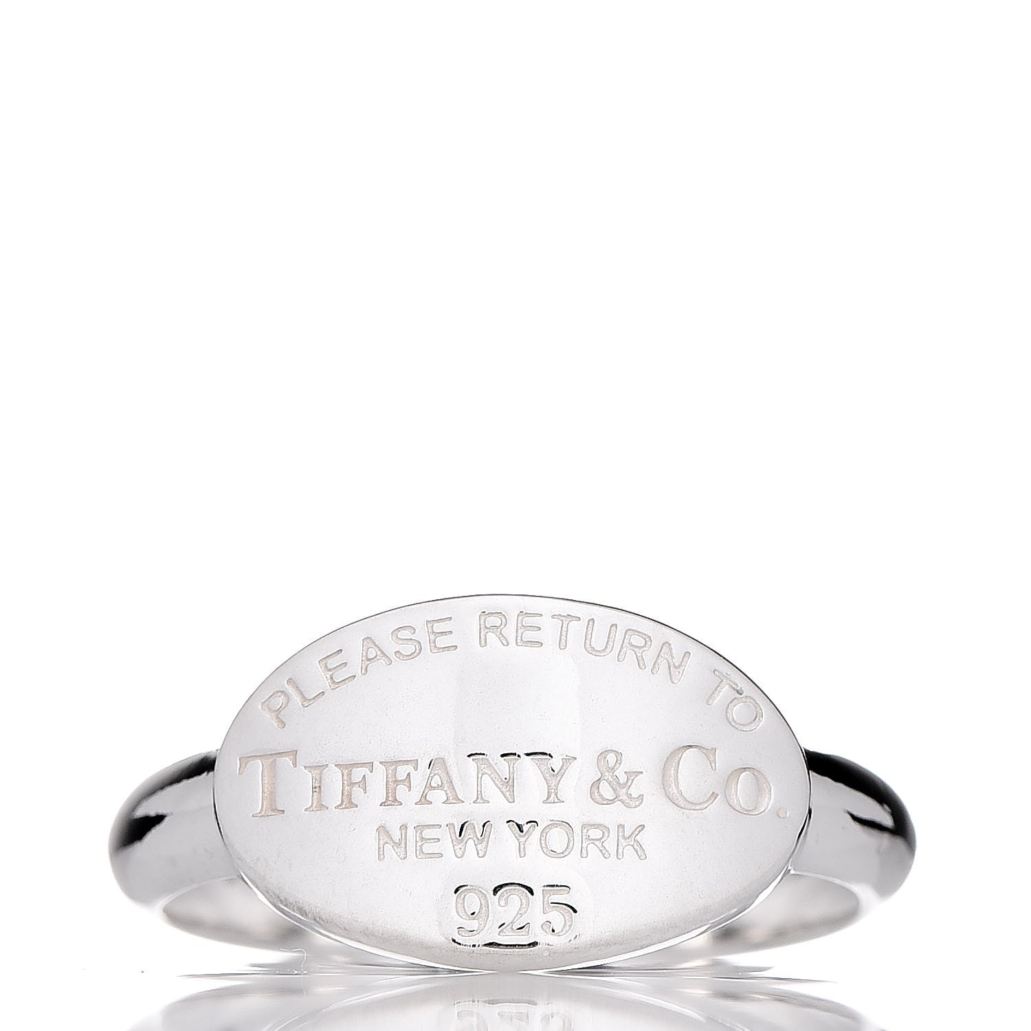 Tiffany Sterling Silver Return to Oval Ring 54 7 1 of 4