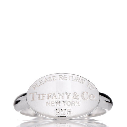 Tiffany Sterling Silver Return to Oval Ring 54 7 1 of 4