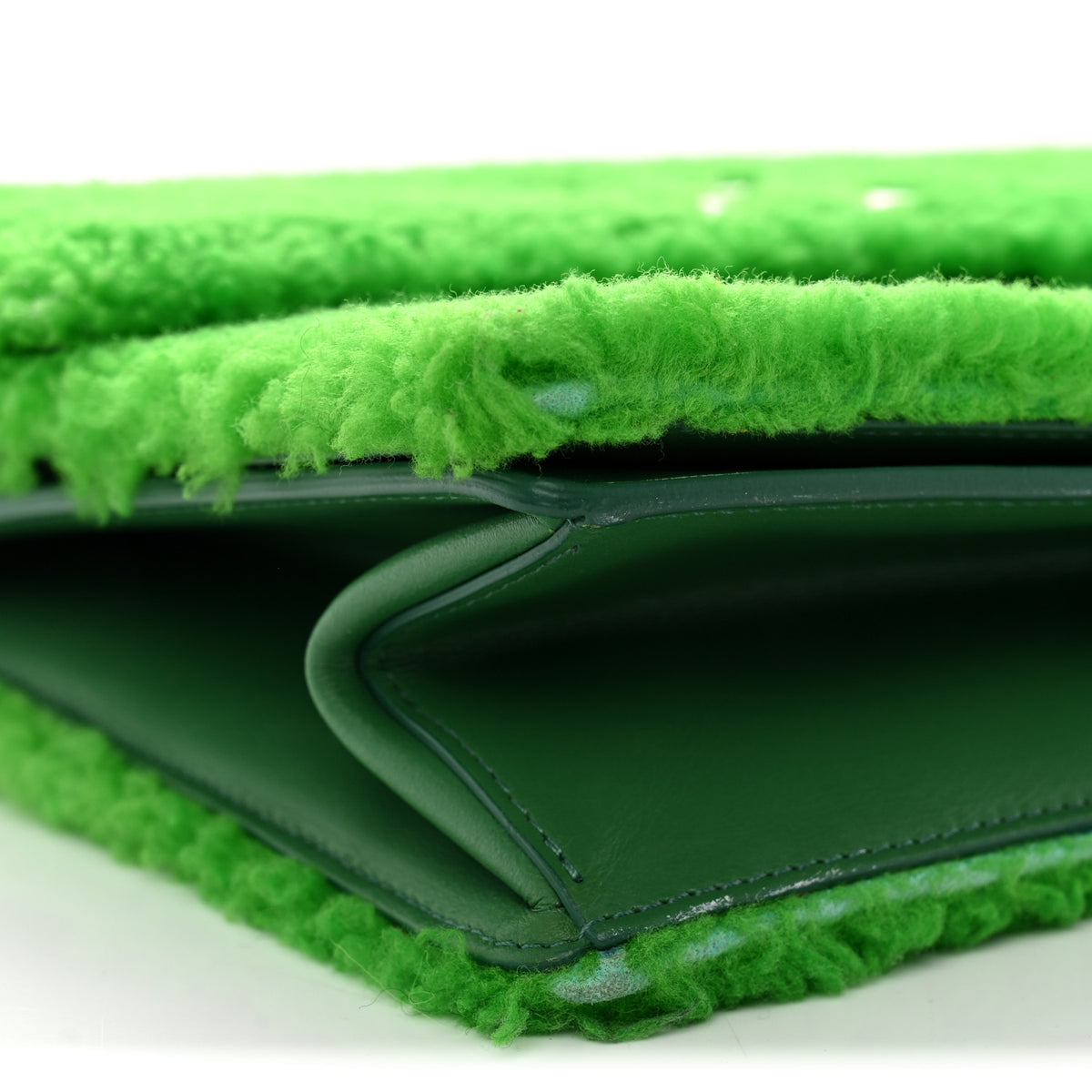 Shearling Calfskin Jitney 2.8 Bag Green
