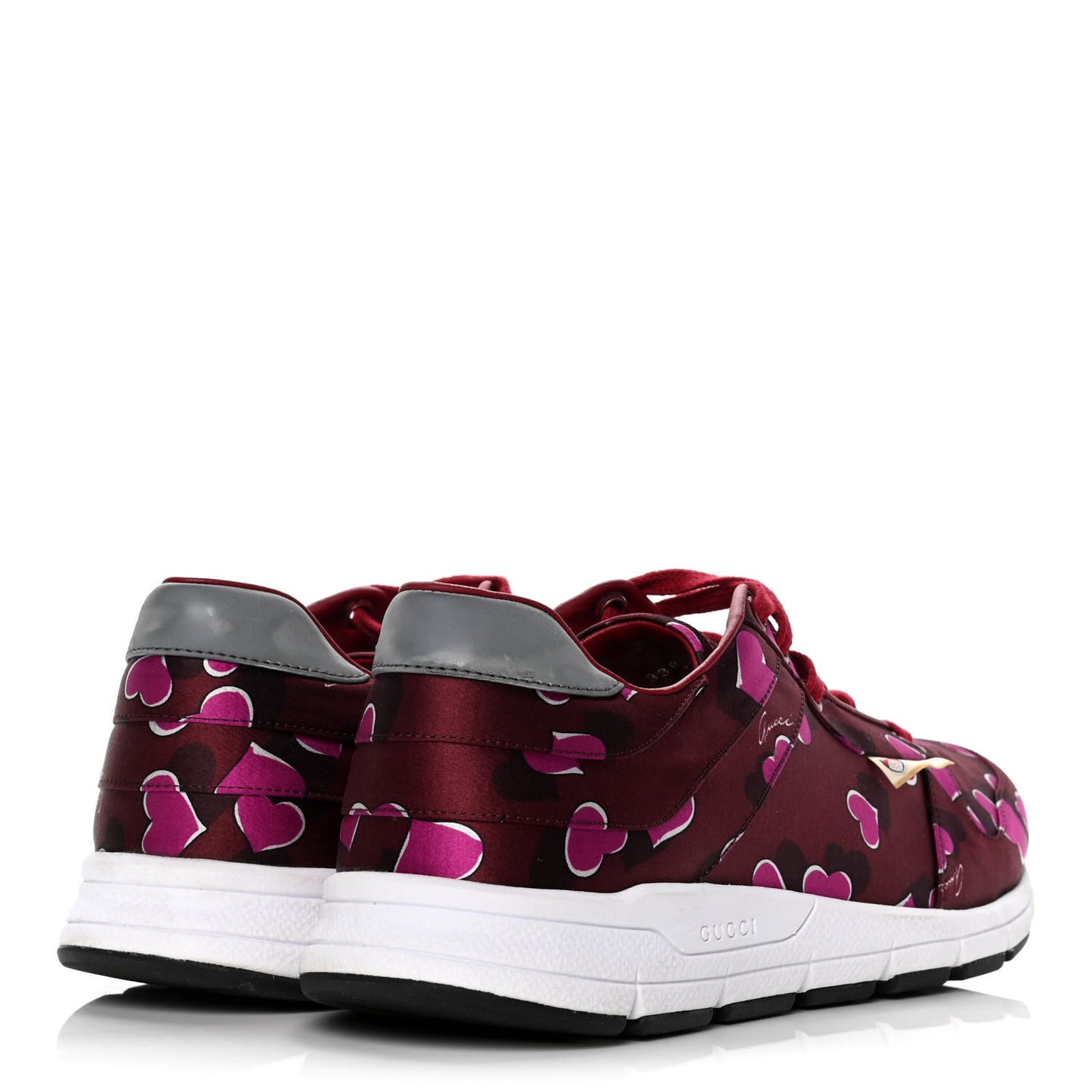 Satin Heartbeat Sneakers 38 New Wine Grigio
