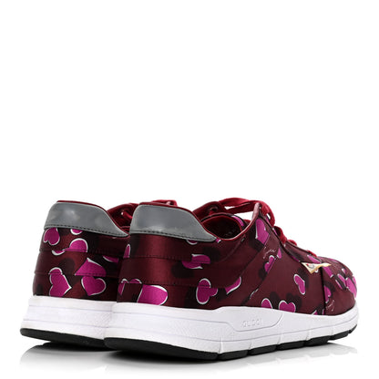 Gucci Satin Heartbeat Sneakers 38 New Wine Grigio 3 of 5