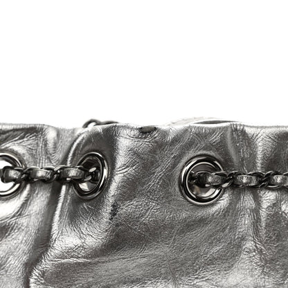 Chanel Metallic Aged Calfskin Quilted Small Gabrielle Bucket Silver 12 of 16