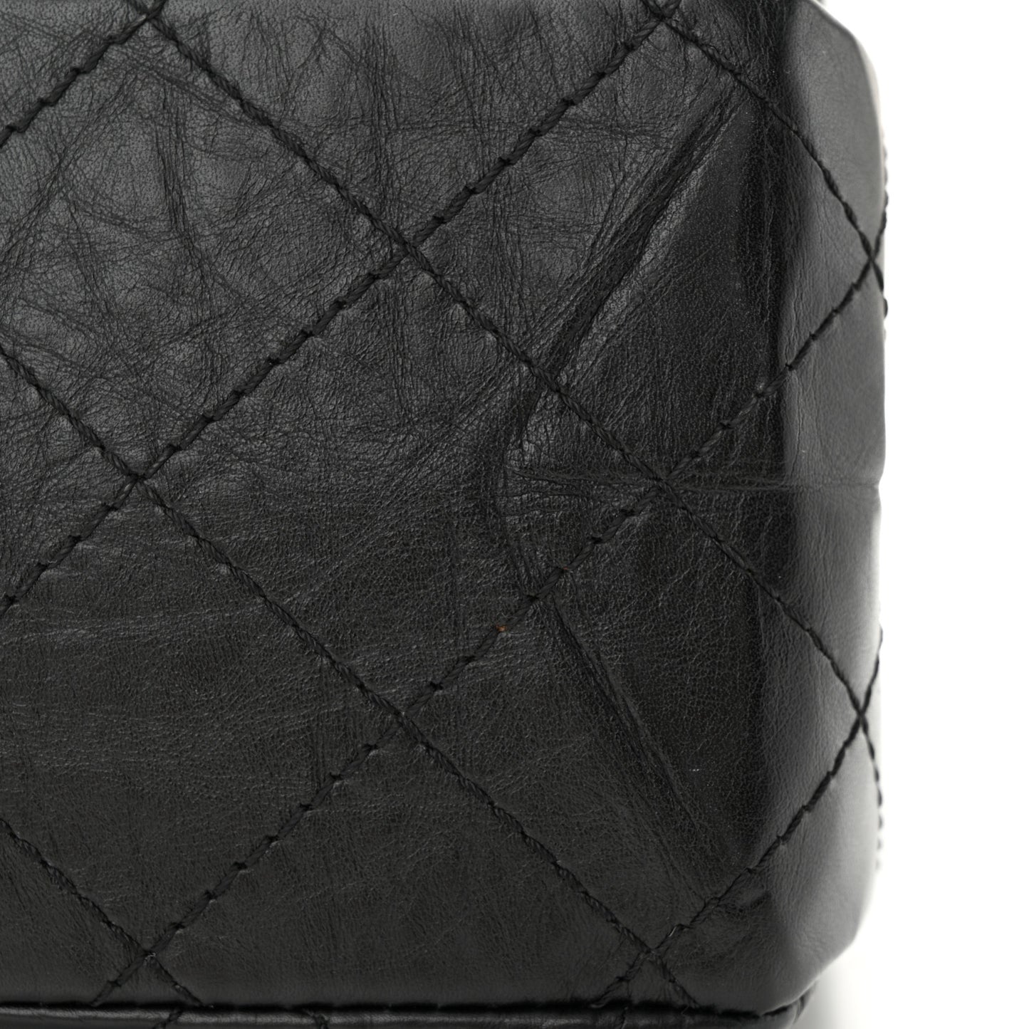 Aged Calfskin Quilted 2.55 Reissue 227 Flap Black