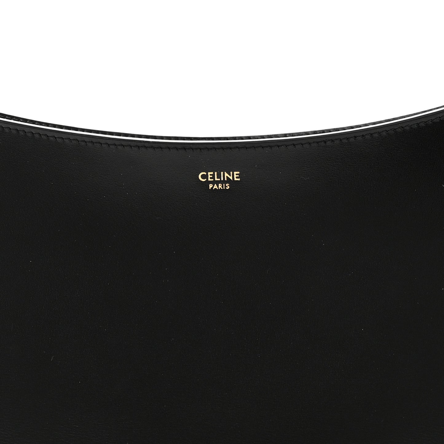 Shiny Calfskin Medium Croque Bag Black