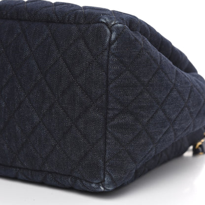 Chanel Washed Denim Quilted Large Urban Spirit Drawstring Bag Dark Blue 11 of 11