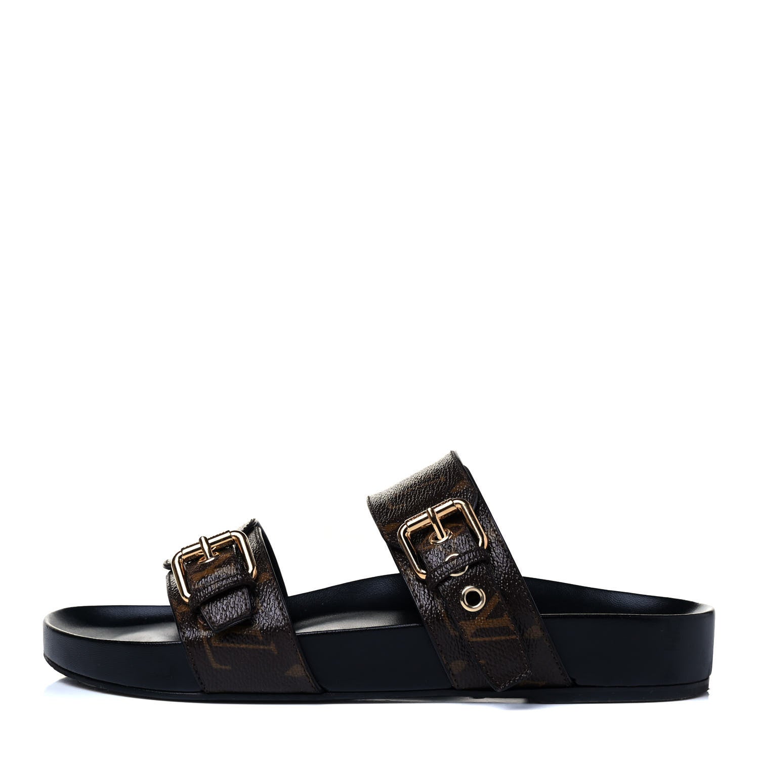 Louis Vuitton Monogram Bom Dia Mule Sandals 38 Black 2 of 8