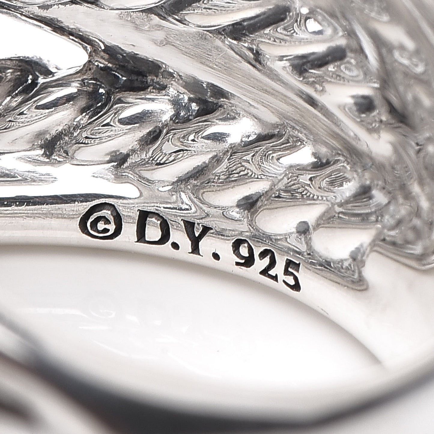 Sterling Silver 18mm Wide Crossover Cable Ring 54 7