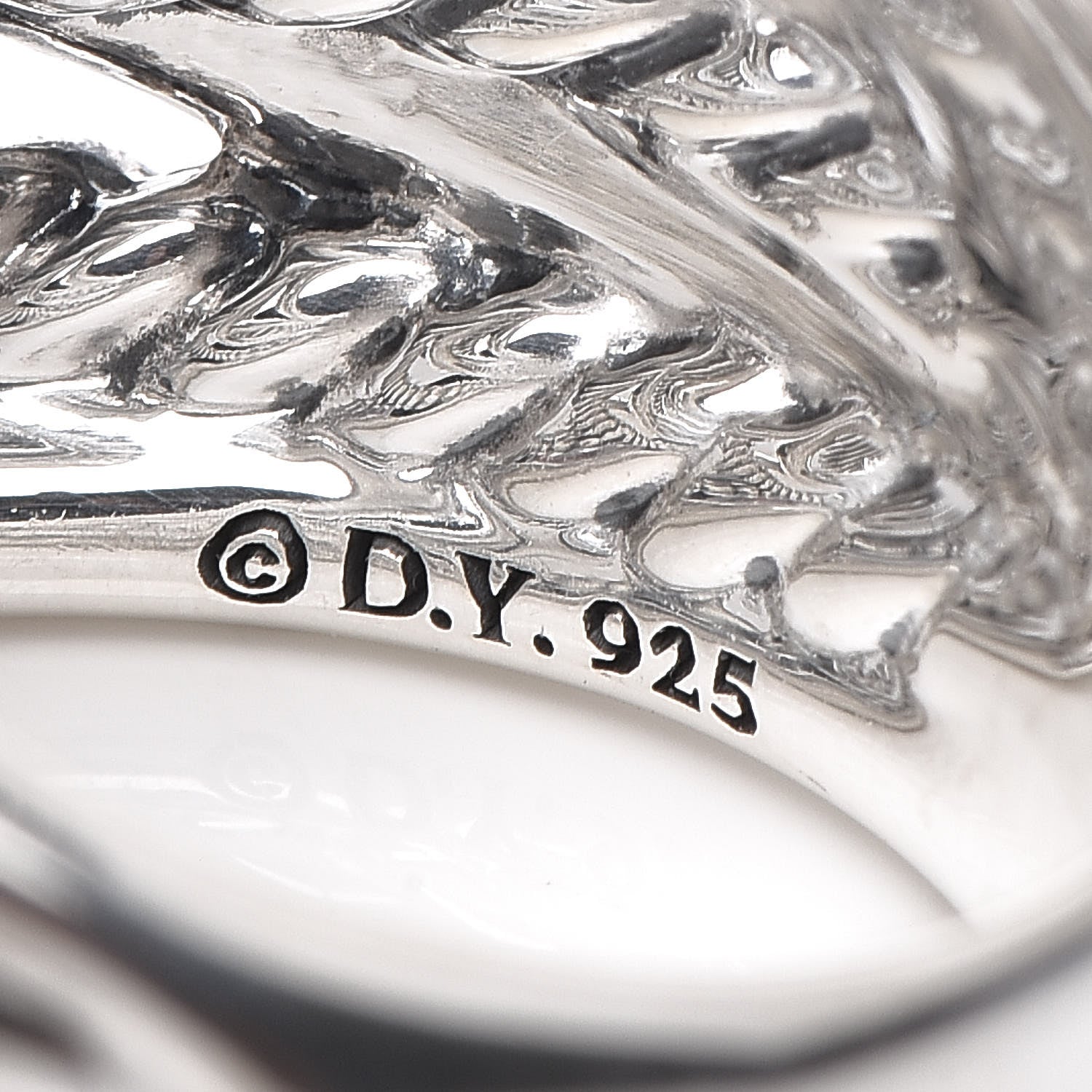 David Yurman Sterling Silver 18mm Wide Crossover Cable Ring 54 7 5 of 5
